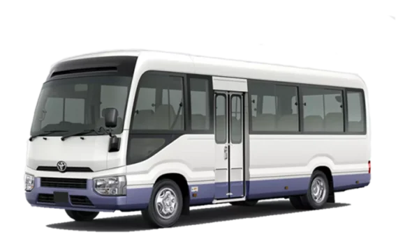 Coaster: "Transport your group in comfort with the Toyota Coaster Bus from Thika Toyota."