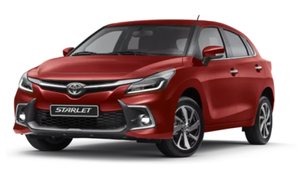 Starlet: "Drive in style with the Toyota Starlet, your perfect city car from Thika Toyota."